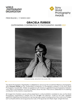Graciela Iturbide Outstanding Contribution to Photography Award 2021
