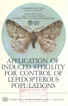 LICATION of INDUCED STERILITY for CONTROL of LE PI DOPTEROUS POPULATIONS S E O Ïffl FRANÇAISE