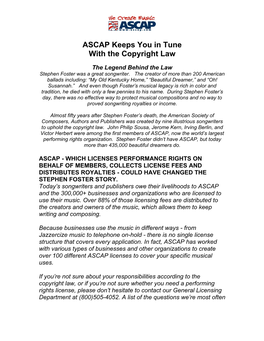 ASCAP Keeps You in Tune with the Copyright Law