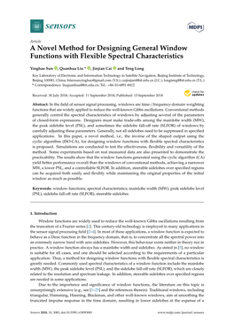 A Novel Method for Designing General Window Functions with Flexible Spectral Characteristics