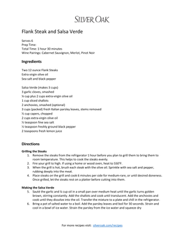 Flank Steak and Salsa Verde