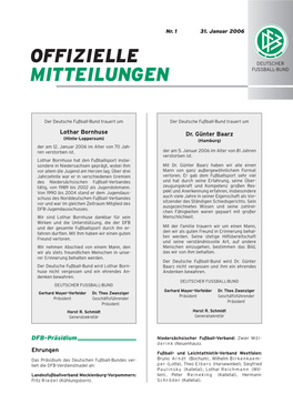 Offizielle Mitteilungen Nr. 1