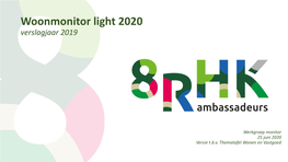 Woonmonitor Light 2020 Verslagjaar 2019