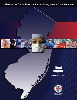 New Jersey Commission on Rationalizing Health Care Resources Table of Contents