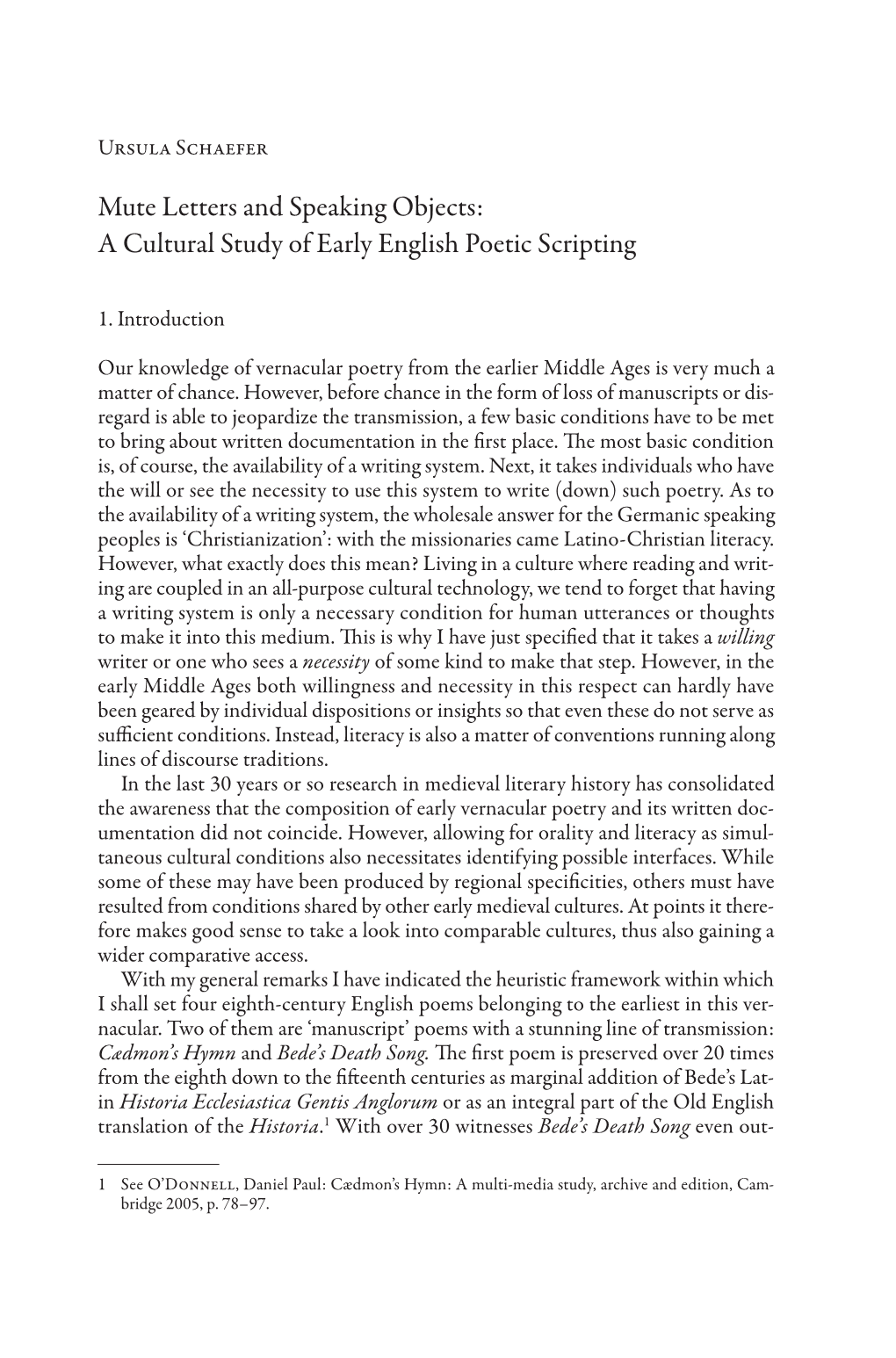 A Cultural Study of Early English Poetic Scripting