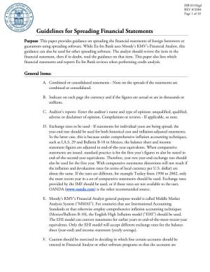 Guidelines for Spreading Financial Statements