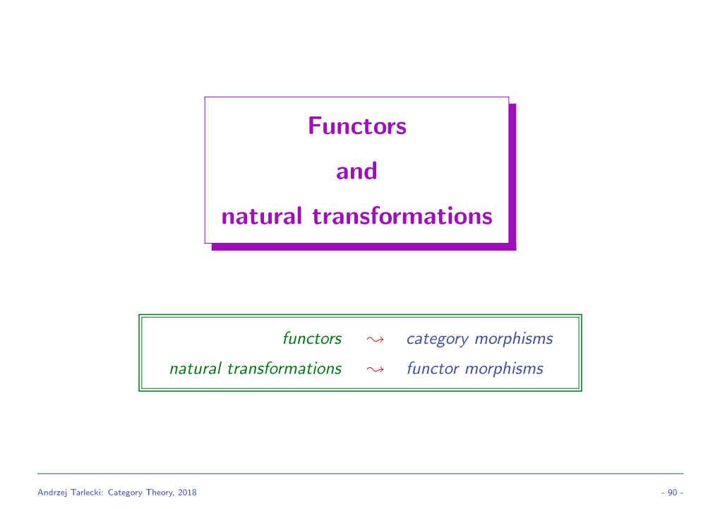 Functors and Natural Transformations