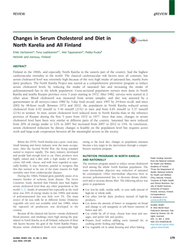 Changes in Serum Cholesterol and Diet in North Karelia and All Finland