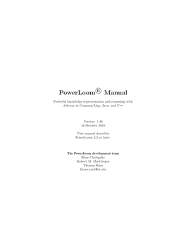 Powerloom Manual