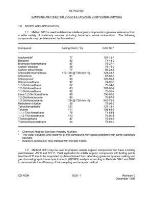 Method 0031: Sampling Method for Volatile Organic Compounds