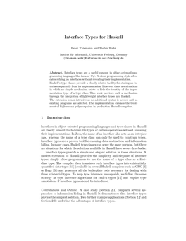 Interface Types for Haskell