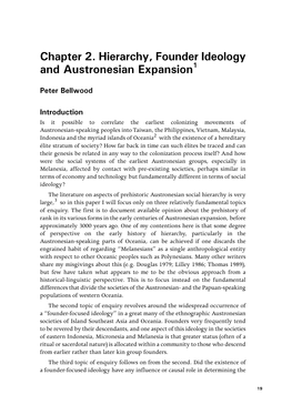 Hierarchy, Founder Ideology and Austronesian Expansion1