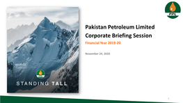 Pakistan Petroleum Limited Corporate Briefing Session Financial Year 2019-20