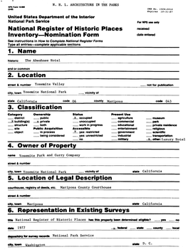 National Register Off Historic Places Inventory—Nomination Form 1