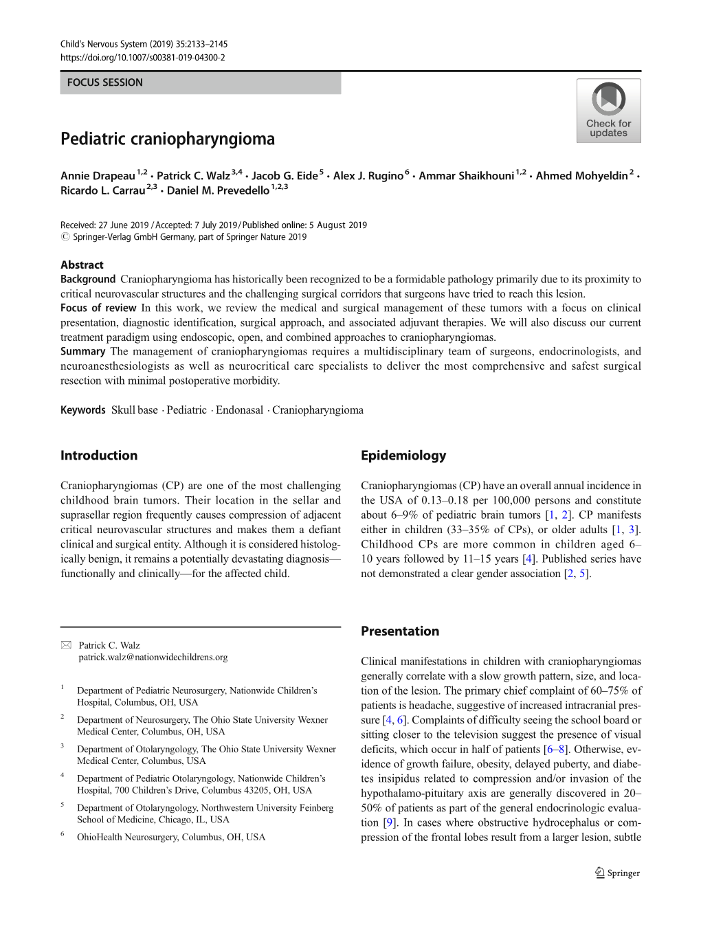 Pediatric Craniopharyngioma