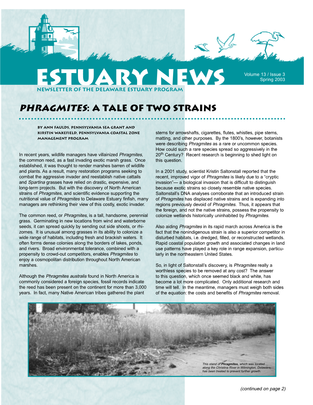 Spring 2003 Newsletter of the Delaware Estuary Program