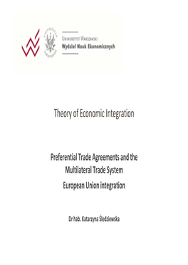 Theory of Economic Integration