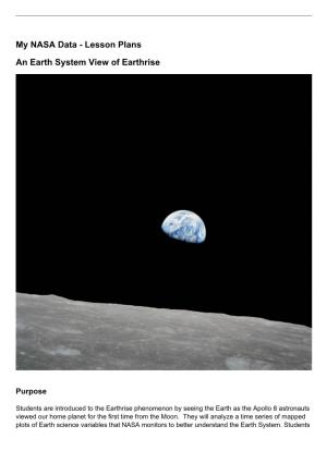 Lesson Plans an Earth System View of Earthrise