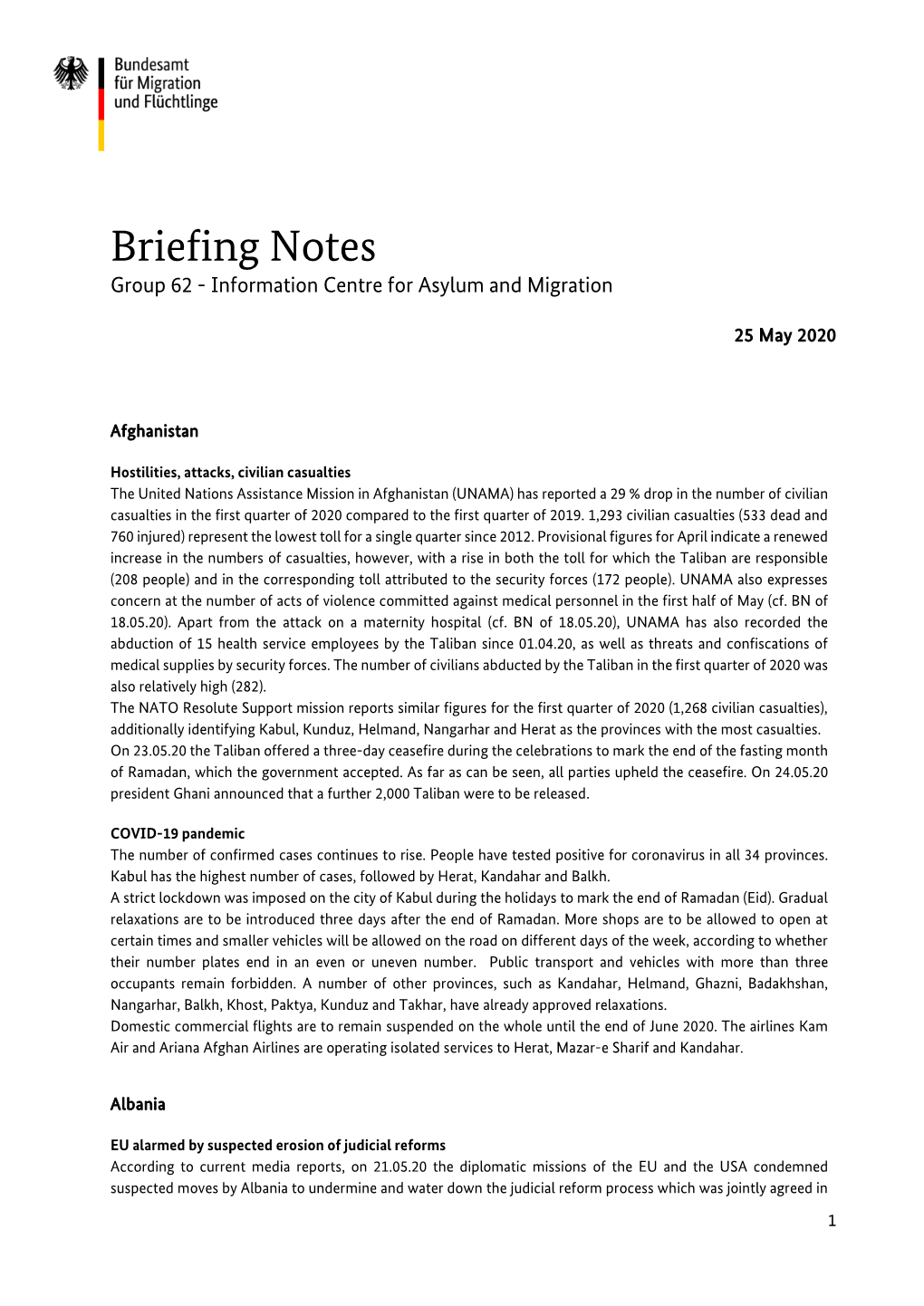 Briefing Notes KW22 2020 Englisch