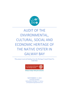 Audit of the Environmental, Cultural, Social and Economic Heritage of the Native Oyster in Galway Bay