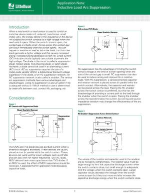 Inductive Load Arc Suppression Application Note