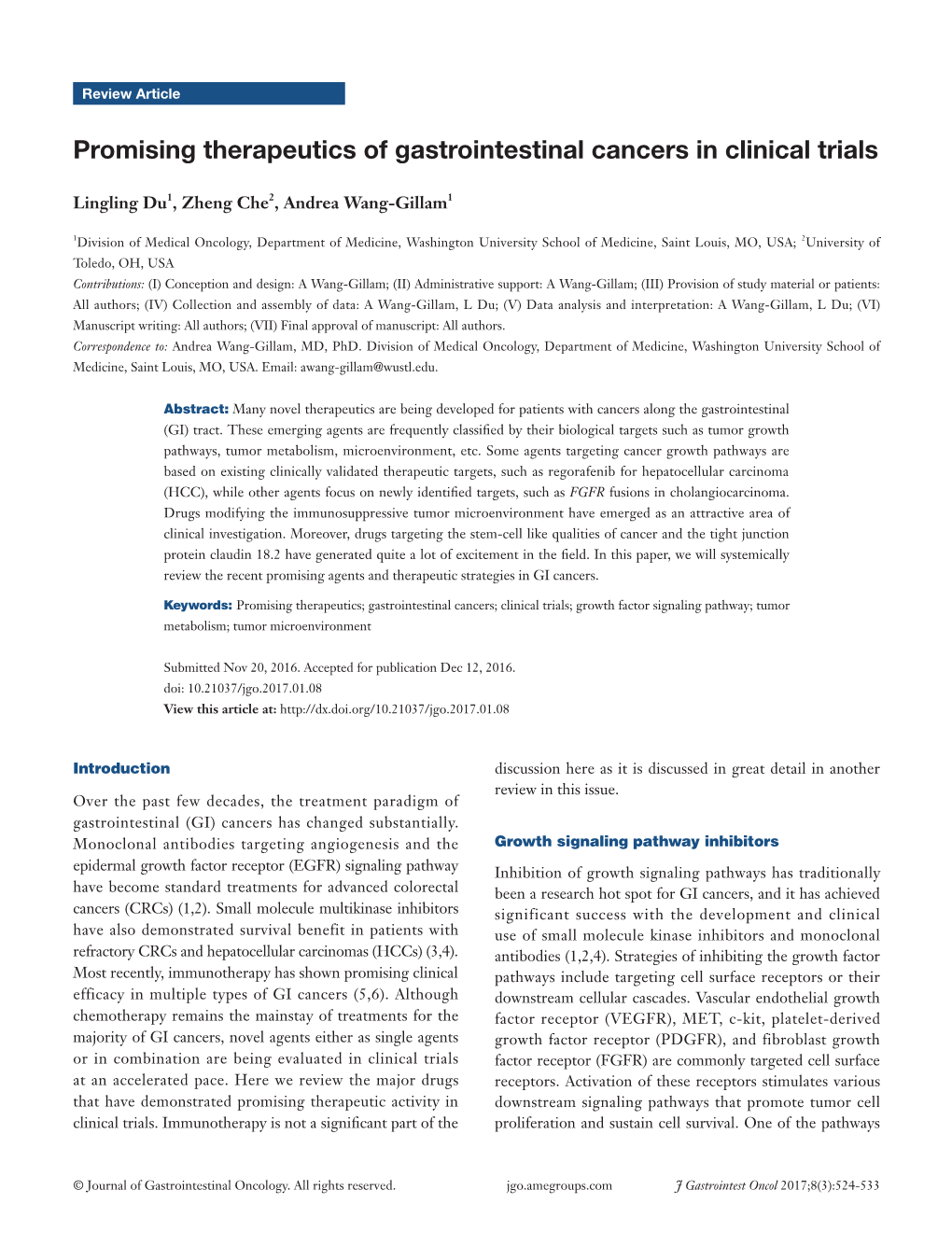 Promising Therapeutics of Gastrointestinal Cancers in Clinical Trials