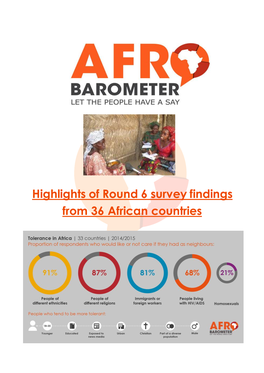 Highlights of Round 6 Survey Findings from 36 African Countries