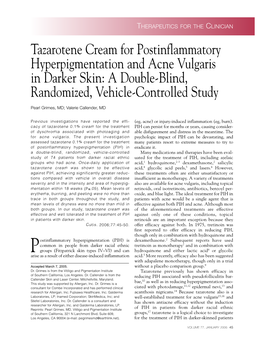Tazarotene Cream for Postinflammatory Hyperpigmentation and Acne Vulgaris in Darker Skin: a Double-Blind, Randomized, Vehicle-Controlled Study