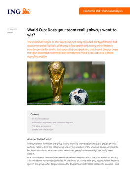 PDF | World Cup: Does Your Team Really Always Want To
