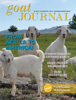 Goat Journal (ISSN 0011-5592, USPS 147-020) Is Published Bi-Monthly by Countryside Publications, 136 W Broadway Ave, Medford, WI 54451
