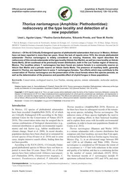 Rediscovery at the Type Locality and Detection of a New Population 1José L