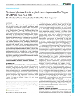 Symbiont Photosynthesis in Giant Clams Is Promoted by V-Type H+-Atpase from Host Cells Eric J