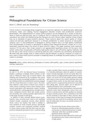 Philosophical Foundations for Citizen Science