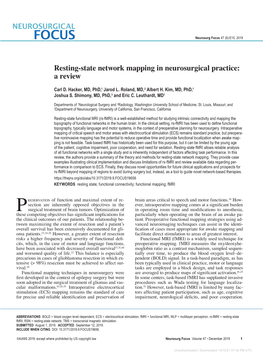 Resting-State Network Mapping in Neurosurgical Practice: a Review