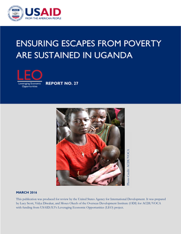 Ensuring Escapes from Poverty Are Sustained in Uganda