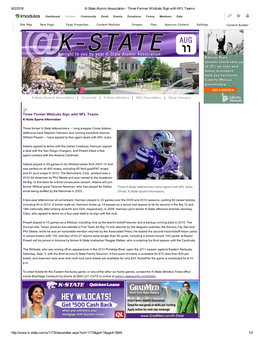 6/2/2016 Kstate Alumni Association Three Former Wildcats Sign With