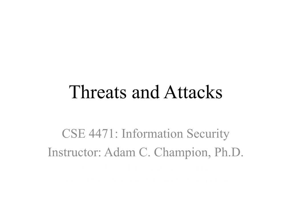 Threats and Attacks