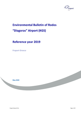 Environmental Bulletin of Rodos “Diagoras” Airport (KGS) Reference