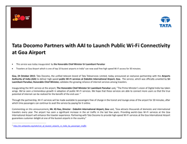 Wi Fi Goa Wifi Launch 24 October 2015