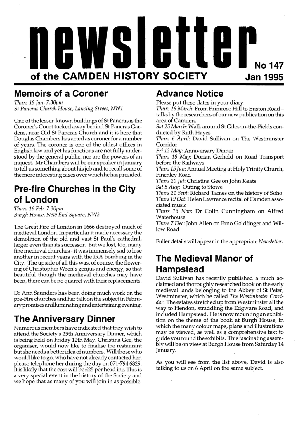 Of the CAMDEN HISTORY SOCIETY