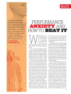 Performance Anxiety and How to Beat It