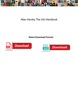 Allan Hendry the Ufo Handbook