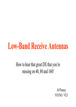 Low Band RX Antennas