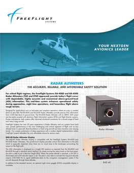 Radar Altimeters the Accurate, Reliable, and Affordable Safety Solution