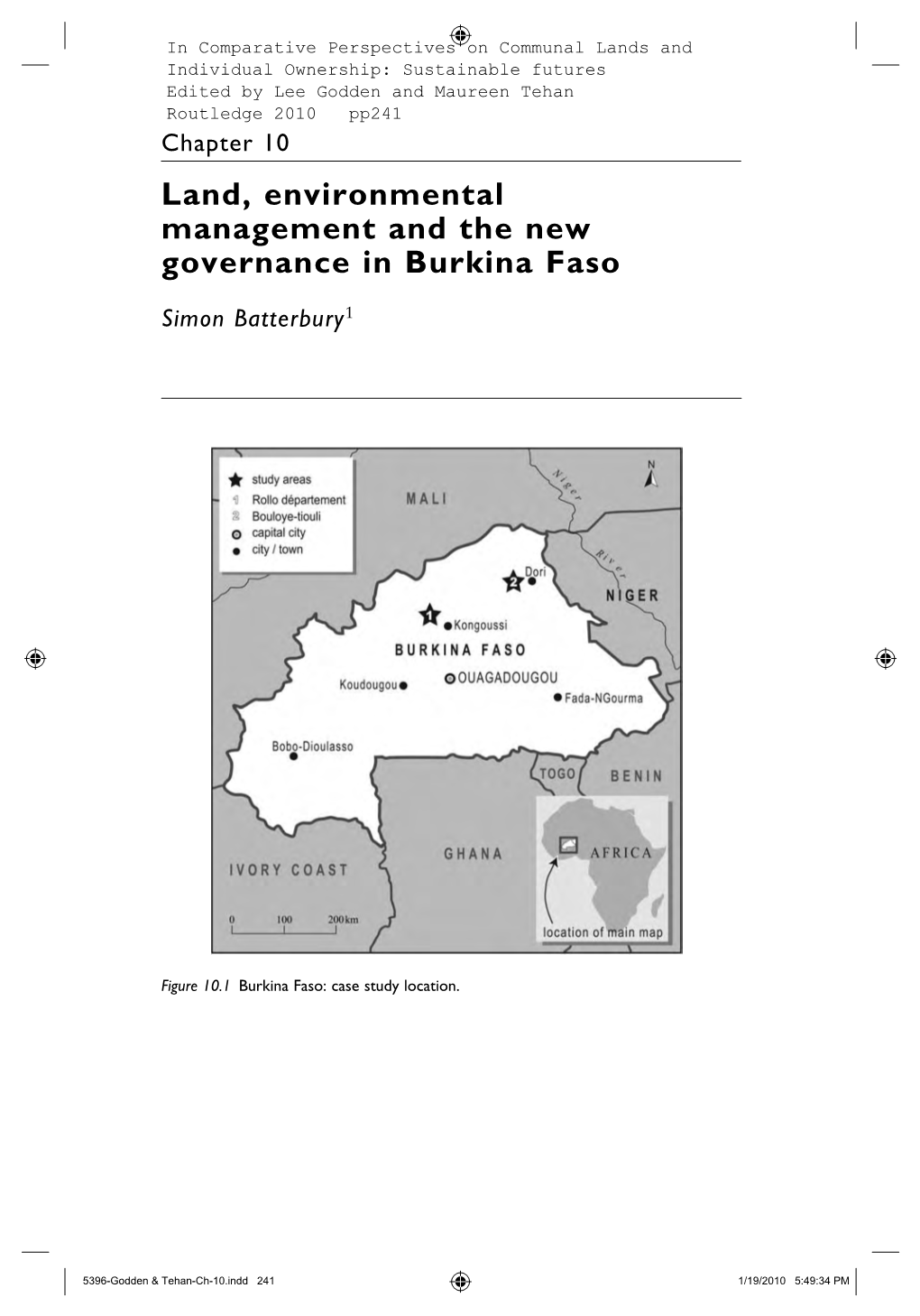 Land, Environmental Management and the New Governance in Burkina Faso