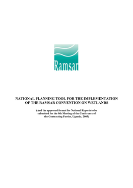 National Planning Tool for the Implementation of the Ramsar Convention on Wetlands