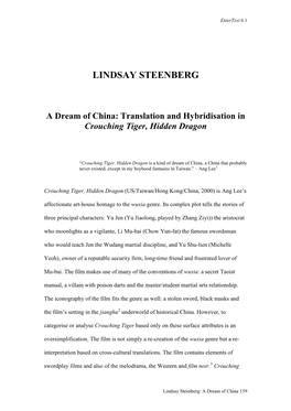 Translation and Hybridisation in Crouching Tiger, Hidden Dragon