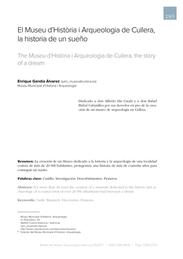 El Museu D'història I Arqueologia De Cullera, La Historia De Un Sueño