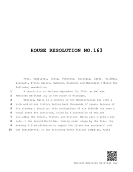 House Resolution No.163