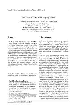The Tviews Table Role-Playing Game